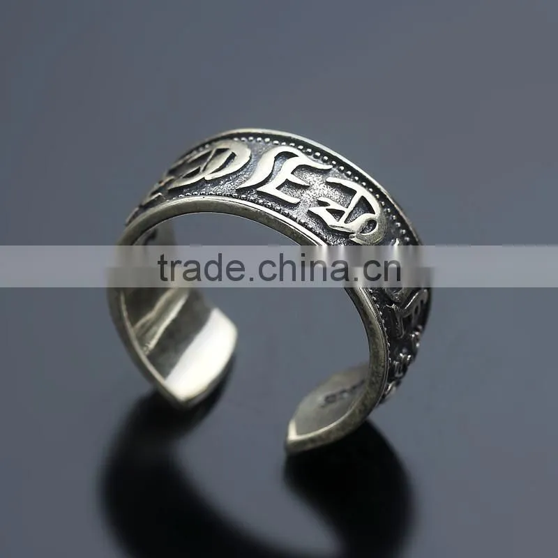 Fashion cool retro punk JEWELRY open ring sterling silver for men wholesale