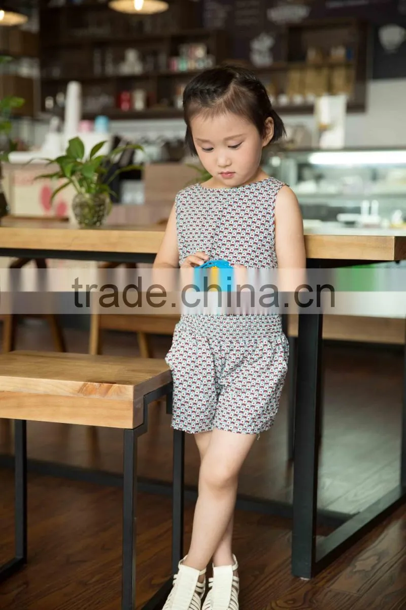 new fashion girl sleeveless set chifon blouse set for baby girl printed flower dress jumpsuit