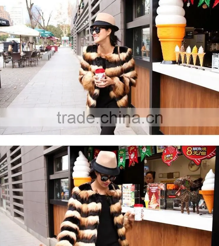 women winter faux fox fur overcoats hot sale fashion lady fake fur coats
