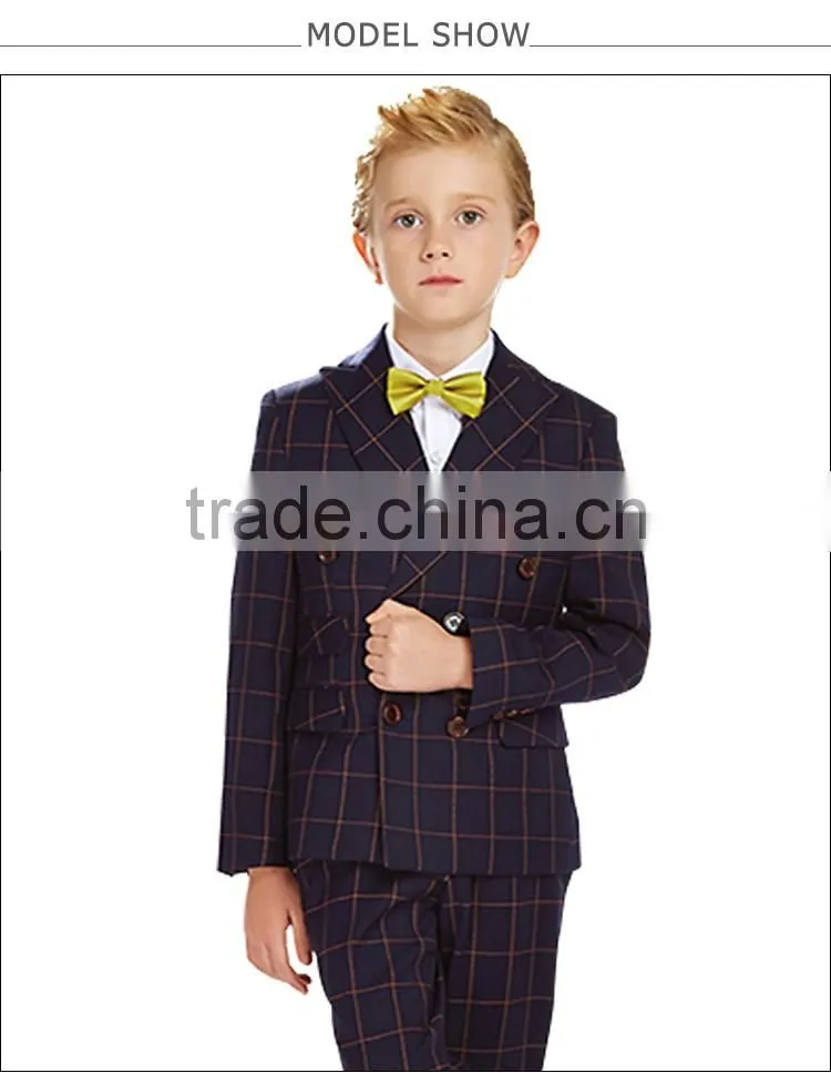 ELPA plaid kids fashion clothes fancy 3 pieces woolen kids boy suit