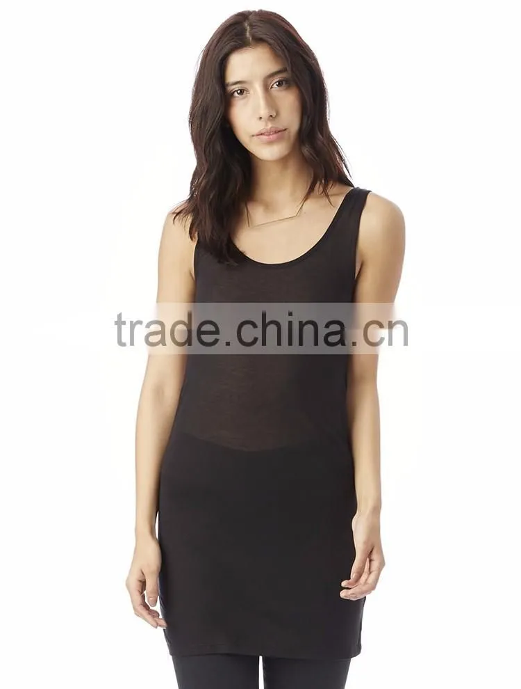 2017 Guangzhou Shandao Summer New Design Woman Fashion Longline 100% Cotton Cheap Wholesale Tank Top