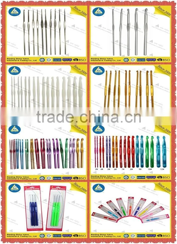 waterproof safe aluminum crochet needles with plastic handle