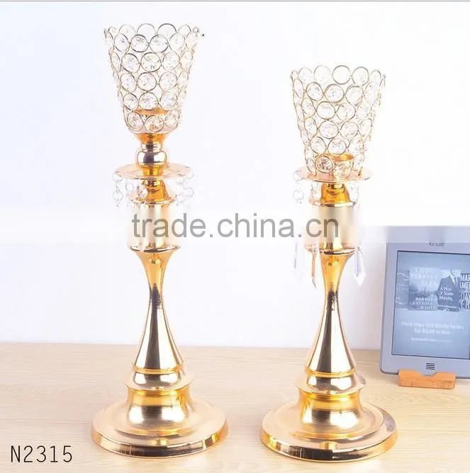 Hot Sale crystal candle holders wedding table decorations