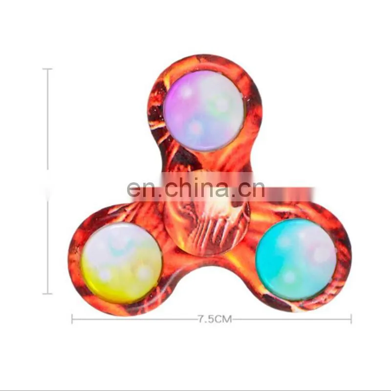 2017 hot fingertips camouflage triangle gyro decompression fingertips gyro with LED lights