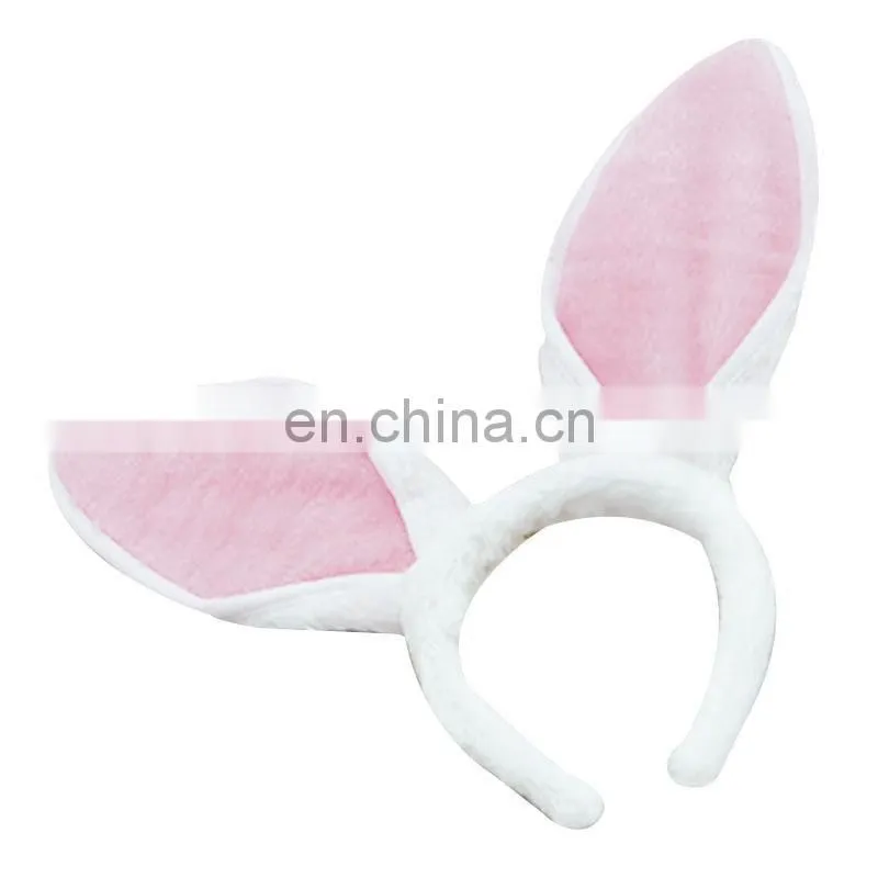 All in pink rabbit ear headband softtextile hair headbands for baby girls BH2055