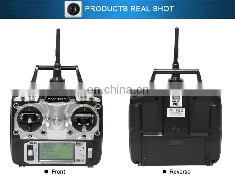 Original Flysky FS-T6 Rc airplane 2.4GHz 6CH Mode 2 Transmitter Receiver R6-B for RC Quadcopter
