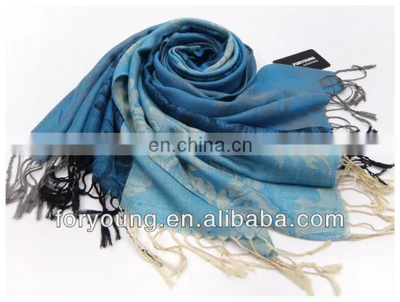 flower jacquard scarf