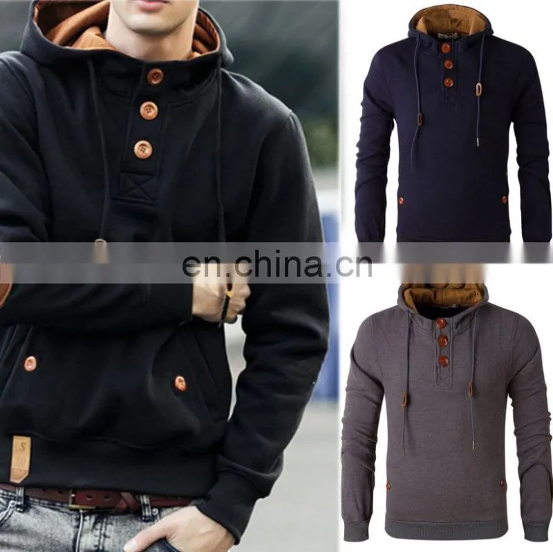 New Men Slim Pullover Hoodie Warm Winter Hooded Sweatshirt Coat Sweater Outwear