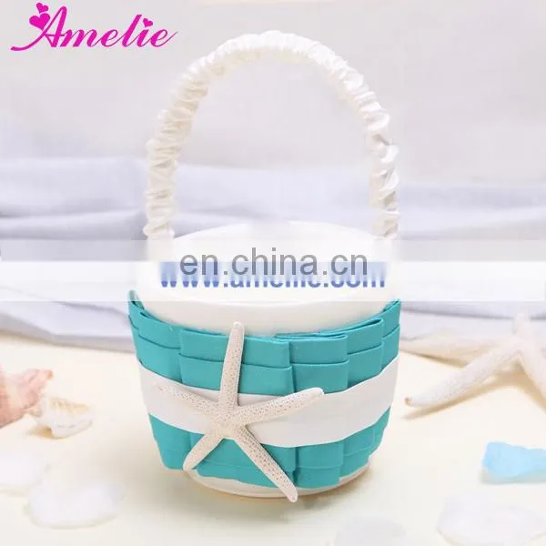 New Turquoise Wedding Sets(Wedding guest book and pen holder,flower basket,ring pillow,garter)