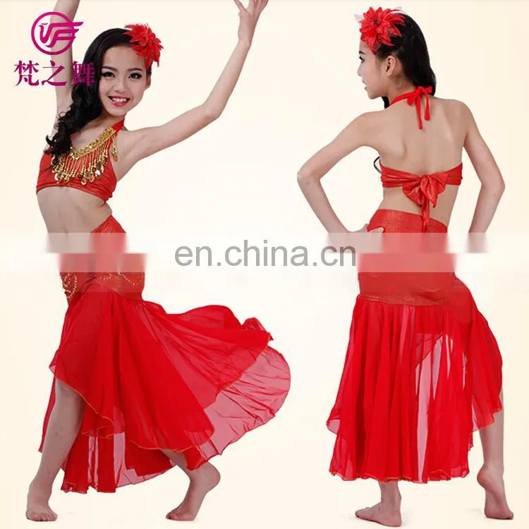 Newest arrival hot sexy beaded tassel children girls belly dance costume with size S M L ET-055