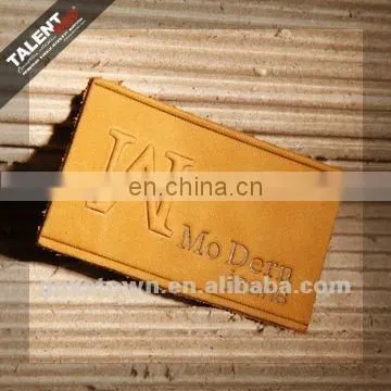 custom handbag garment embossed leather label