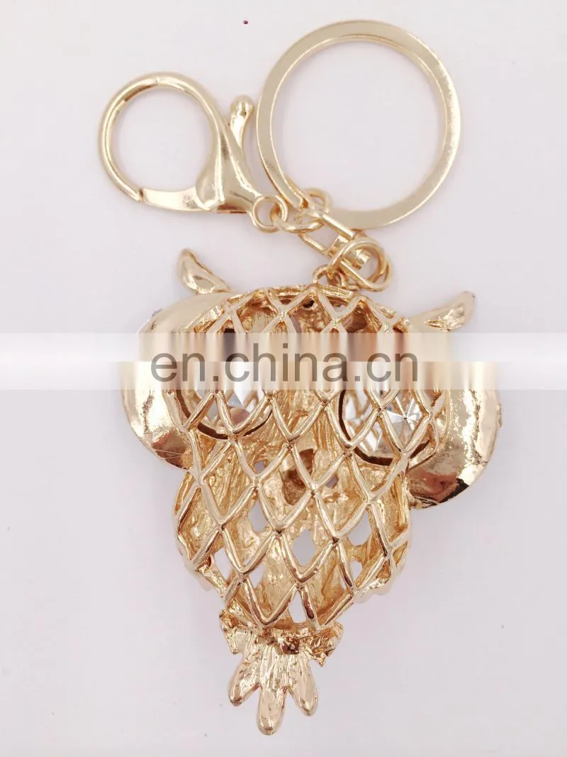 Owl Key Chains Crystal Eyes Rhinestone Key Chain Charm Purse Handbag Car Key Keyring Keychain