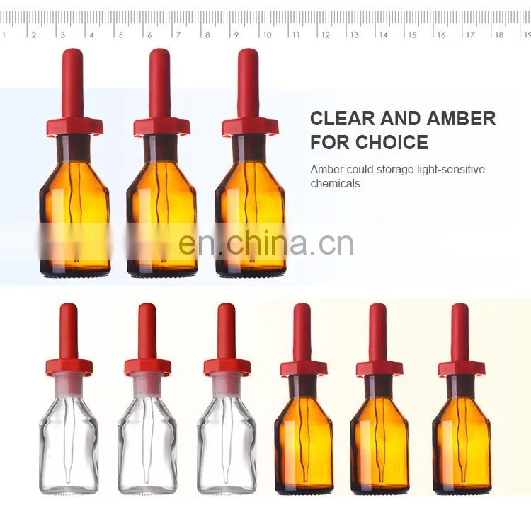 AKMLAB Glassware Amber Dropping Bottle For Laboratory
