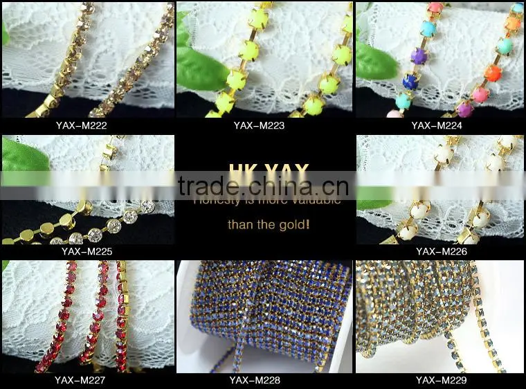 X0703 Shiny Decorative rhinestone cup chain for women for dresses, rhinestone embellishments,wholesale rhinestone cup chain