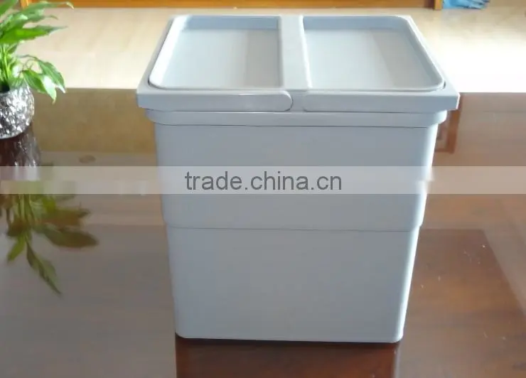17L plastic trash can with lid and handle, waste bin, garbage can