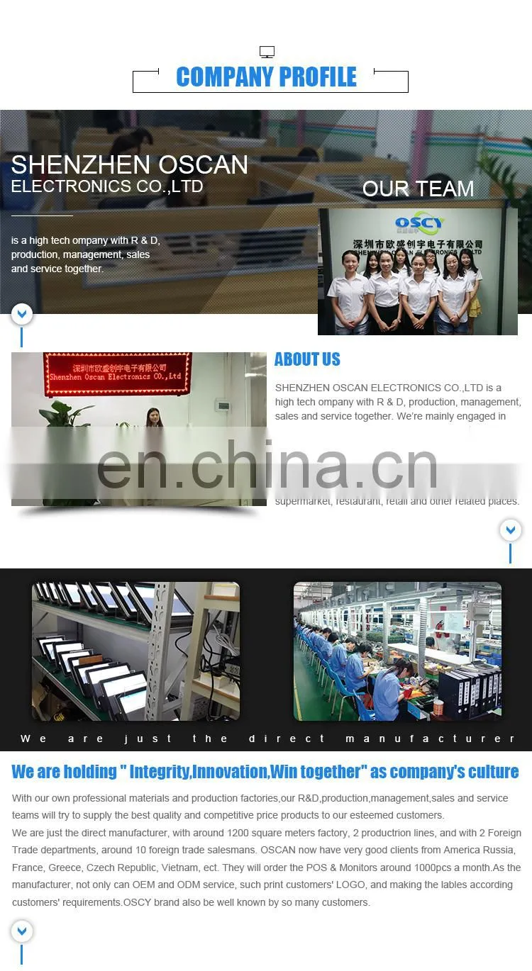 Industrial smart touch screen pos system all in one pc touchscreen LCD display