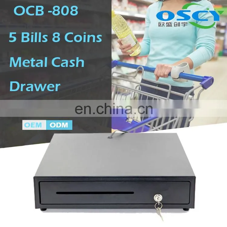 Mini Smart Electronic RJ11 till box With 5 Bill Trays and 8 Coin Trays Cash Drawer Cash Holder