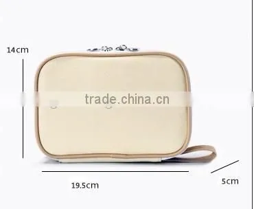 Wholesale Large Capacity Zipper Storage Canvas Makeup Bag Beauty Case Cosmetic Purse For women