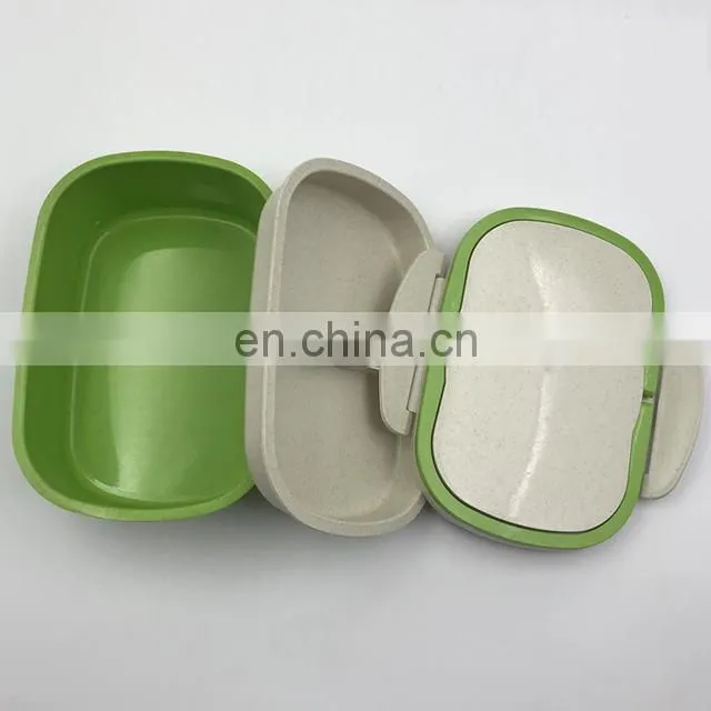 Promotional Wholesale Bamboo Straw Fiber Wheat Warm Stack Customize Lunch Bento Box