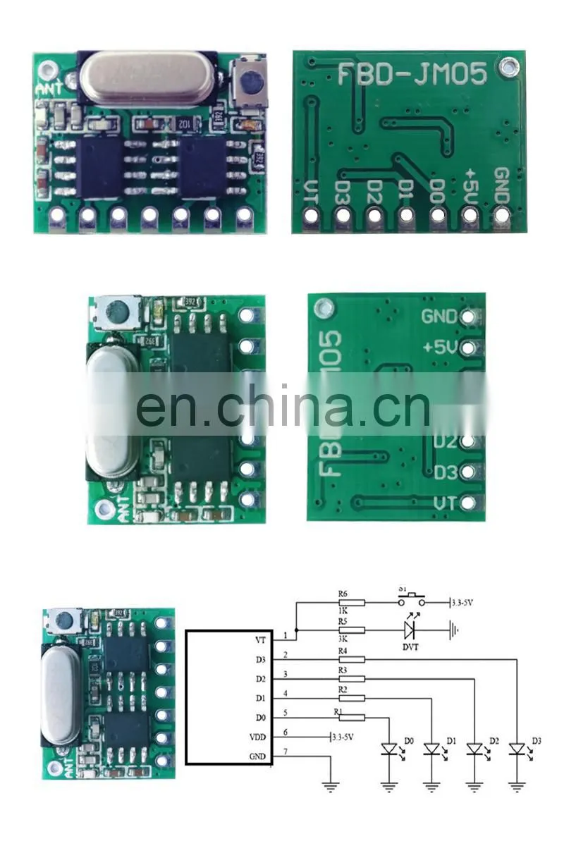 Small size 433MHZ wireless RF receiver decoder module, remote control receiver board