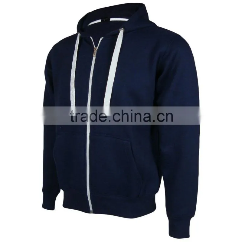 Mens Zip Up Hoodie Hooded Top Plain Hoody Fleece Jacket