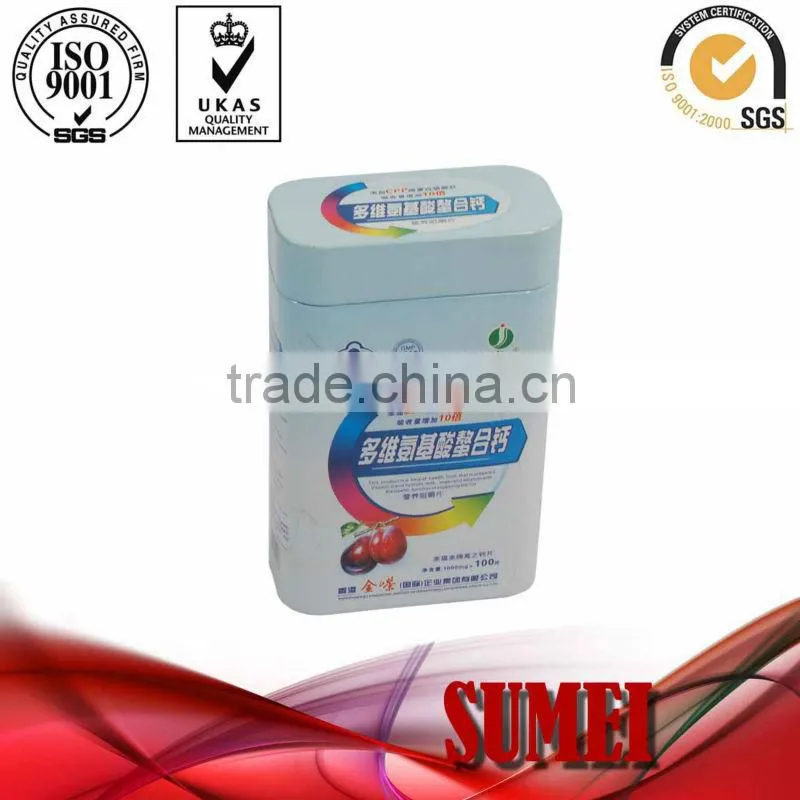calcium tablet tin box