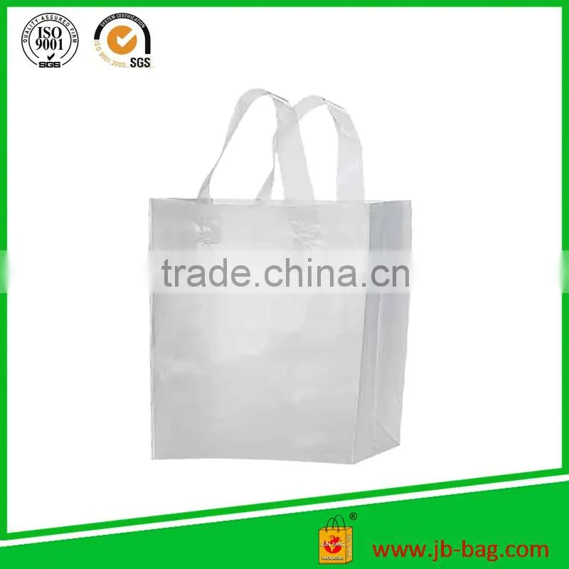white Soft loop handle cheap plastic shopping bag