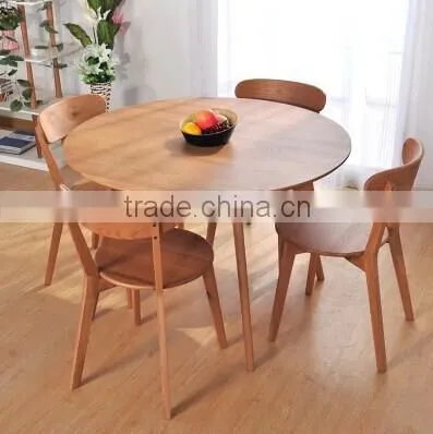 DT-4046-1 Classic eco-friendly solid wooden round dining table dining room furniture