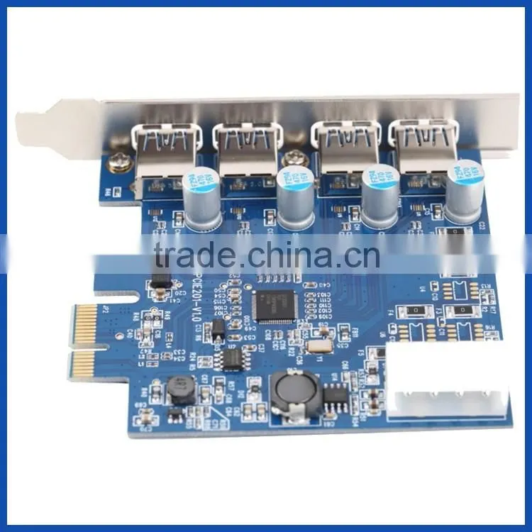 PCI-E Express Adapter 4 Port USB 3.0 HUB Expansion Card for Desktop Computer