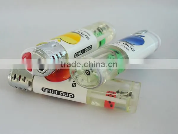 New design windproof gas torch cigarette lighter wholesale cheap refill lighter with dice inside