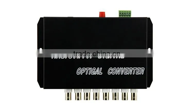 CCTV HD TVI/HDCVI/AHD 1/2/4/8/16/ch fiber optic video converter 8Ch HD TVI Video+1Ch RS485 data