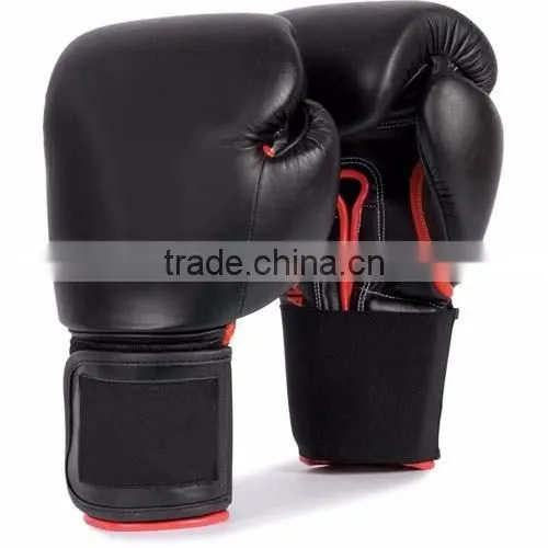 Pakistan Cowhide Leather Black Boxing Gloves