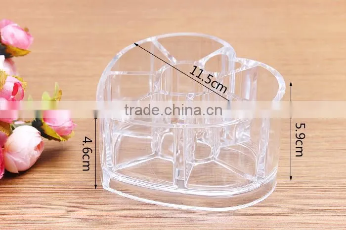 C20 ANPHY PS Crystal Heart Shape Makeup Desk Organizer