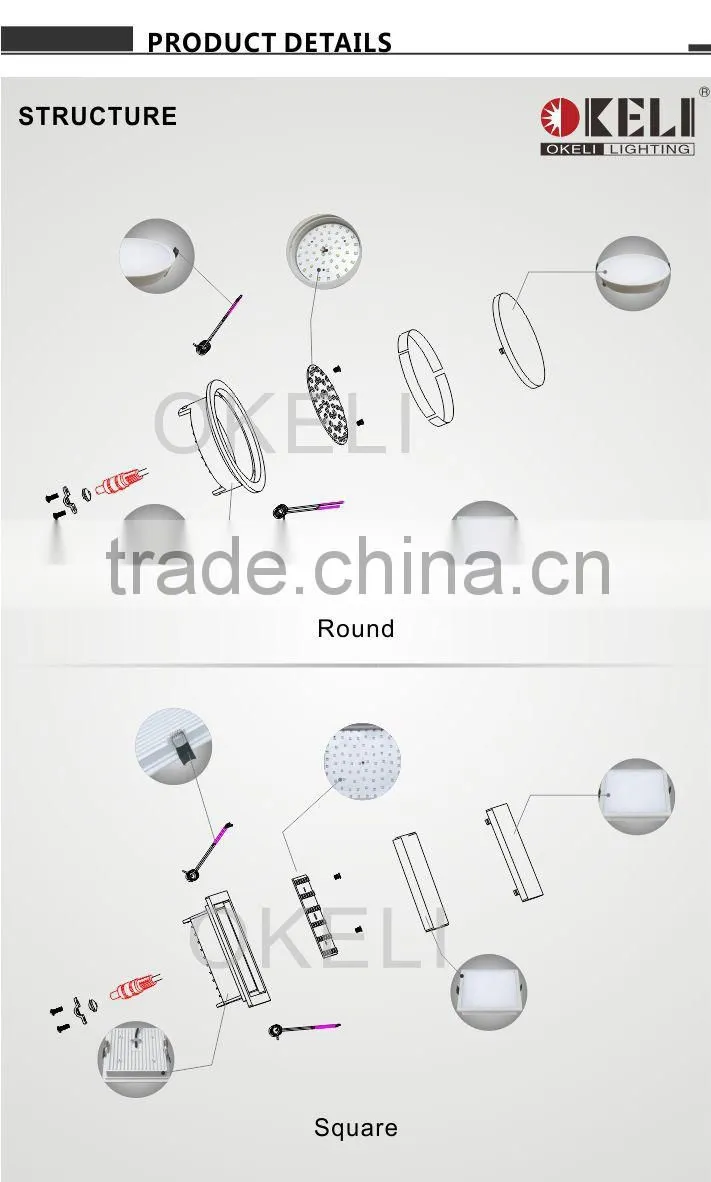 Top quality 18w round led panel light,panel light led wholesale with factory price