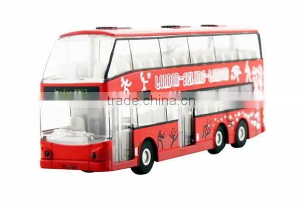 Hot selling new 7.5'' diecast bus models with sound and light for kids