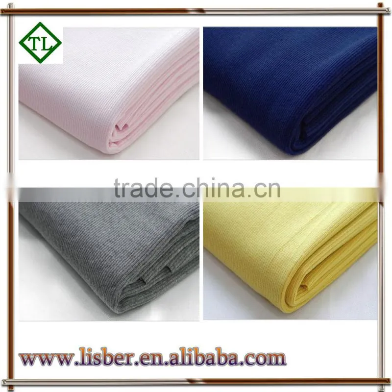 cotton 1 x 1 rib knitted fabric for cuff and neckline
