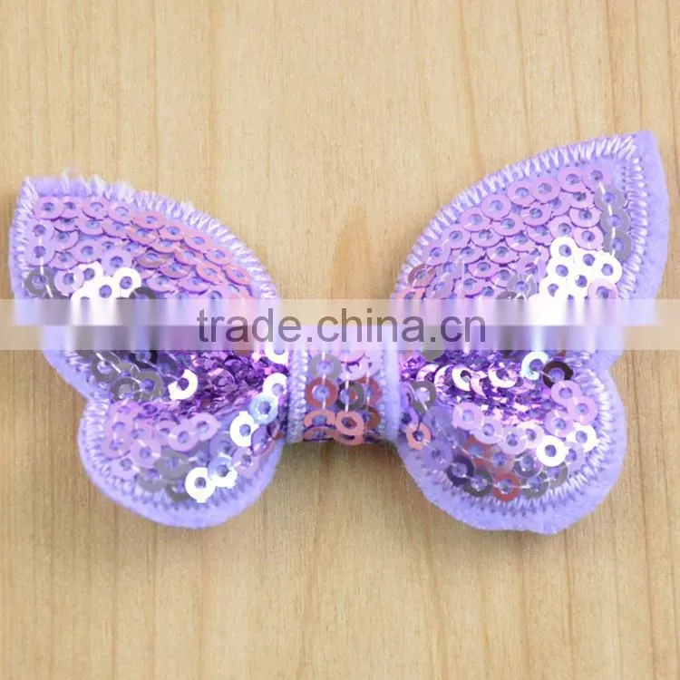 Cheap Petite 6cm sequin hair bowknot,colorful sequin bow headband hair accessory