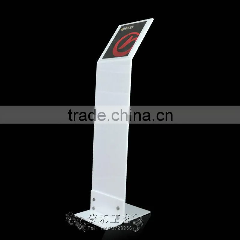 White Hight quality Acrylic poster display stand,magazine display