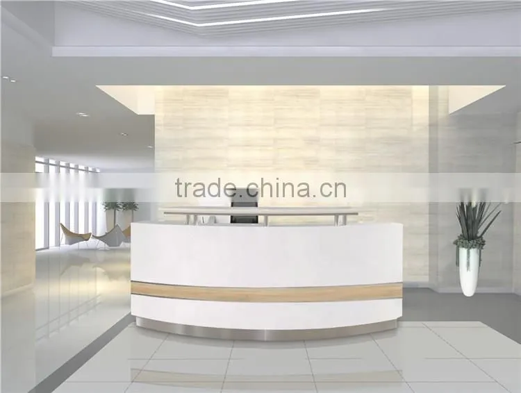 Elegant diamond shape white modern reception desk