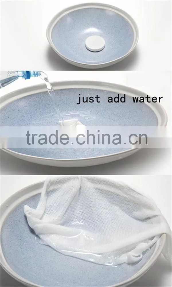10pcs/tube packing 100% mesh spunlace white nonwoven fabric towels compressed to round shape coin mini magic