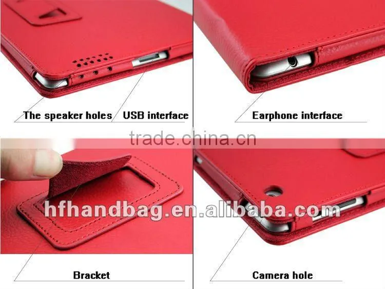 Bright red Flat computer&To get on the Internet package leather bag