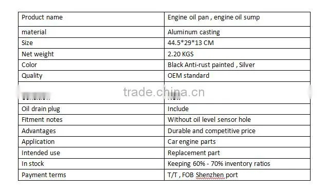 OEM new types oil pan oil sump factory with large capacity