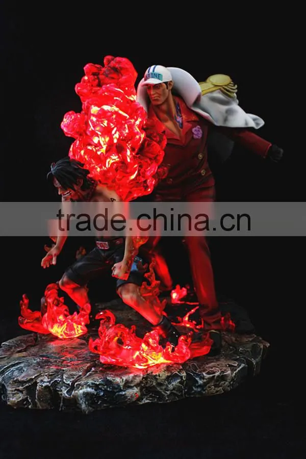 Wholesale 1/6 Scale LED Lighting Cartoon Figure One Piece ACE Japanese Anime Figure Custom Toy Factory