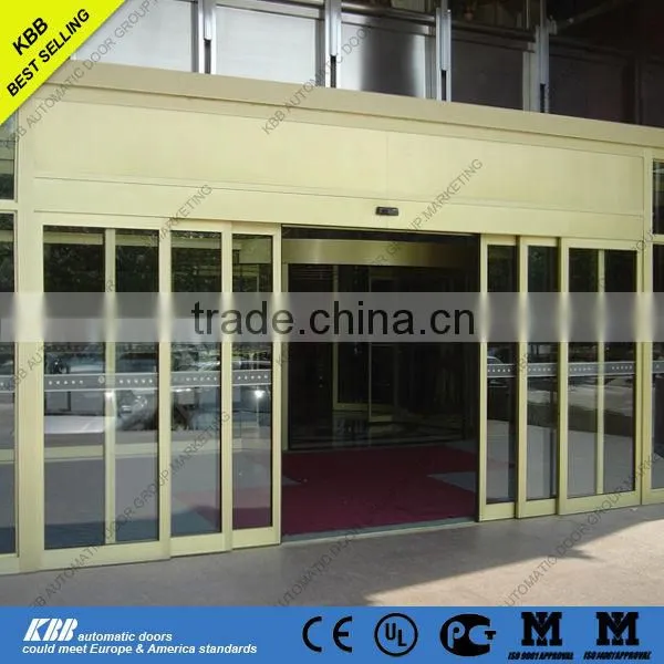 automatic stainless steel frame glass sliding door design