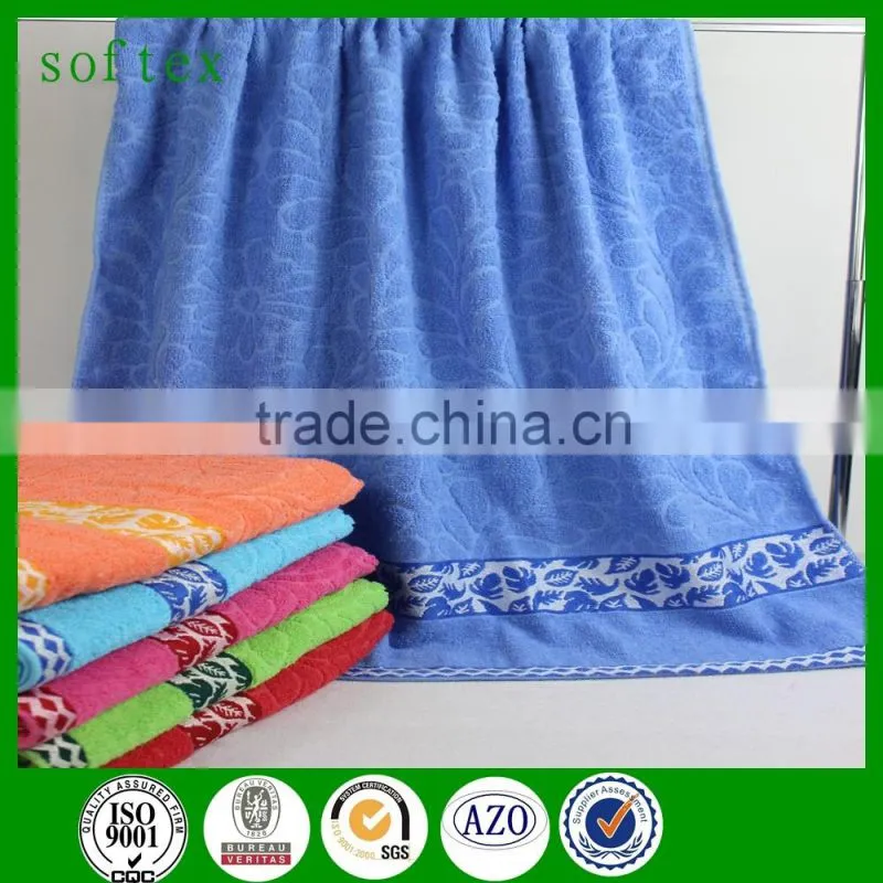 Polyester-cotton customized logo bath towels wholesale