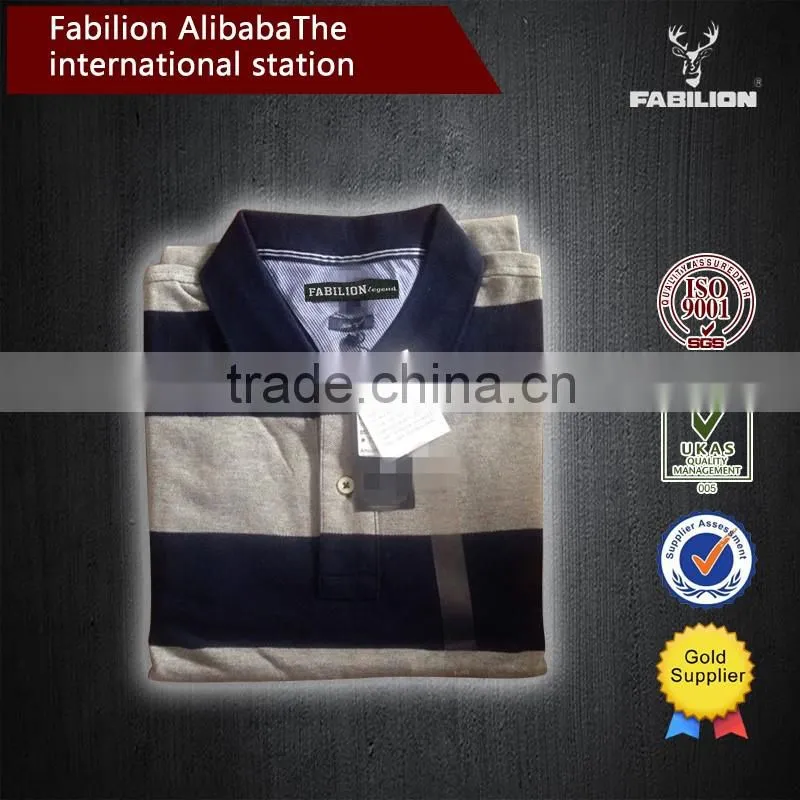 High quality Classic mens 100% cotton yarn dyed stripe rugby style for polo shirt design