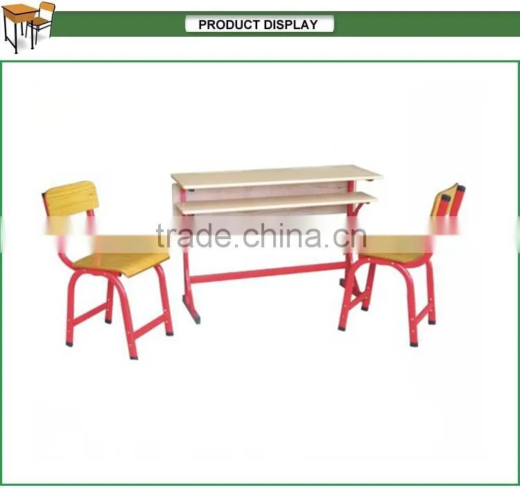 School Furniture Type and Wood/ metal Material MDF double student desk with chair