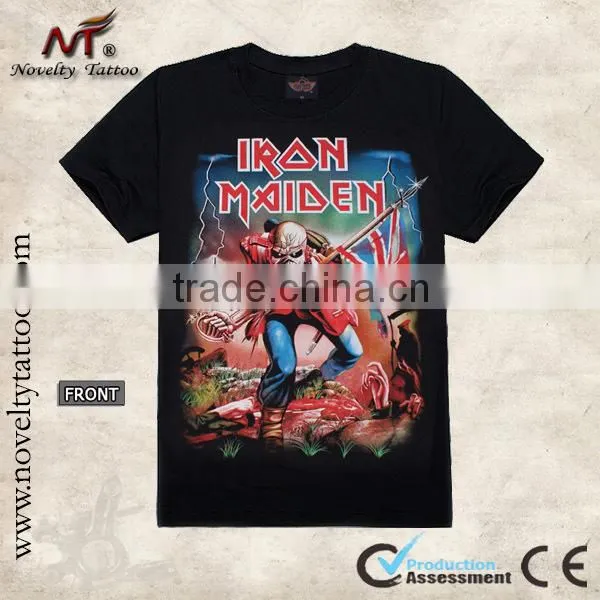 R100465 Men Head Tattoo Black T-shirt