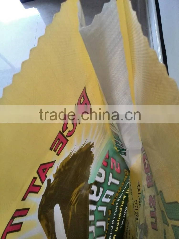 China HOT SALE BOPP Laminated Plastic PP Woven rice bag 50kg/ 100kg