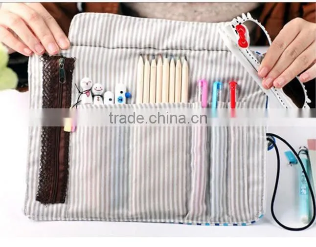 Hot sale cheap roll school pencil bag/pencil case for wholesales
